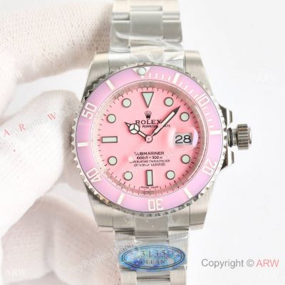 Super Clone Rolex Submariner Pink Limited Edition Clean 3135 40mm Watch